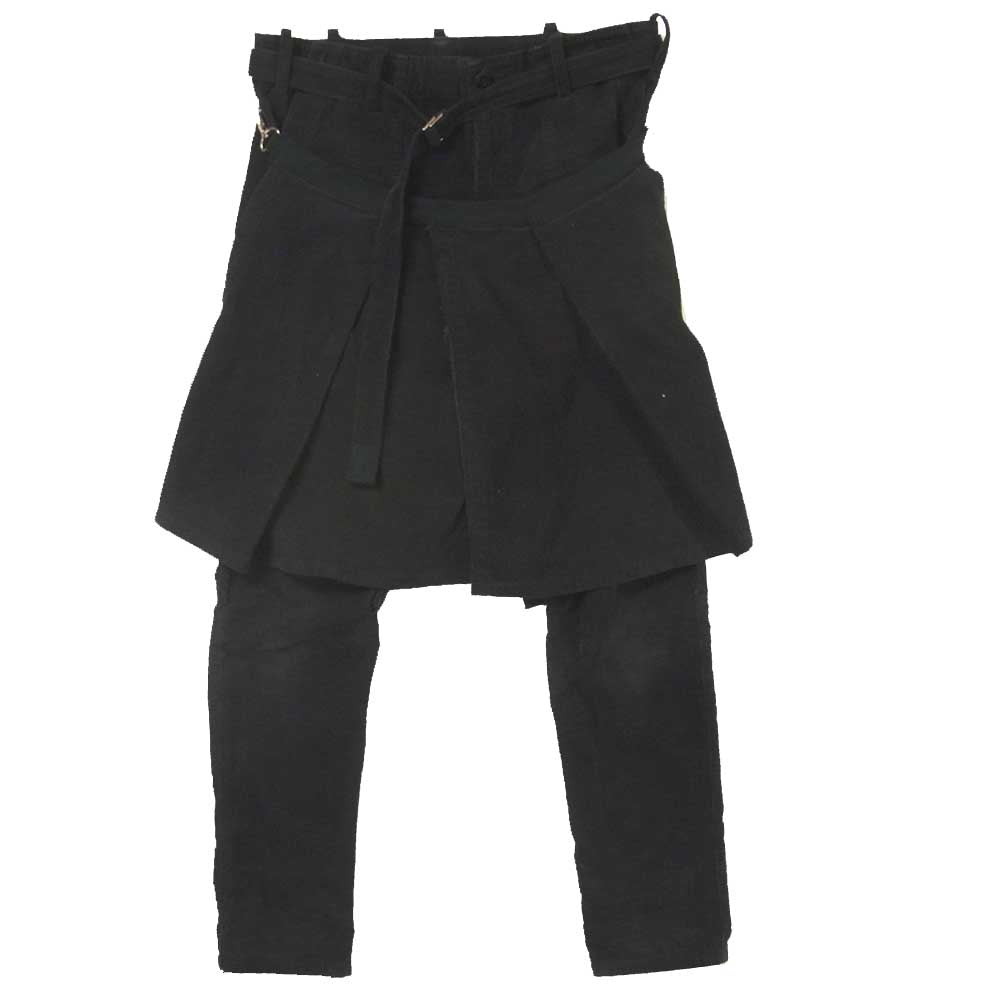 Sacai サカイ 19AW 19-02073M apron front couduroy trousers エプロン コーデユロイ パンツ  ブラック系 1【中古】