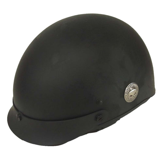 HARLEY DAVIDSON ハーレーダビッドソン スカル エンブレム ハーフ キャップ ヘルメット ブラック系 LG 59～60cm【中古】