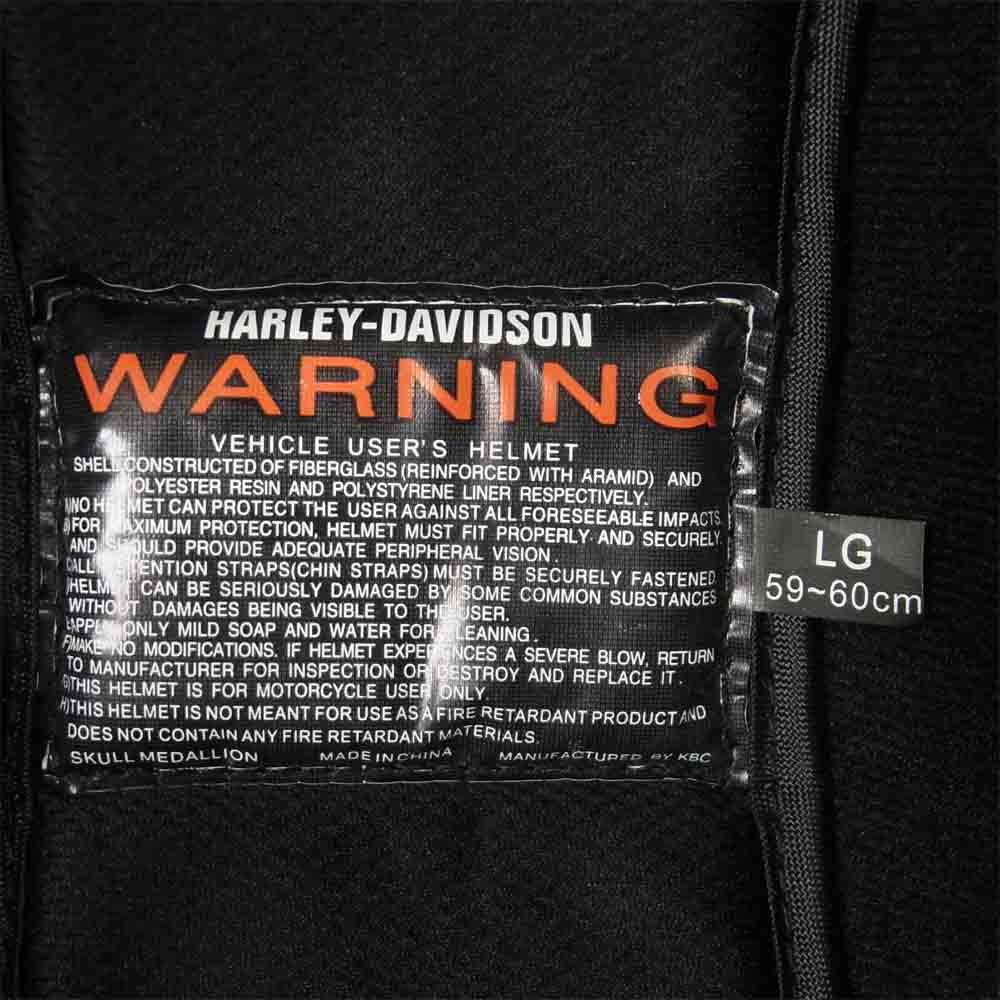 HARLEY DAVIDSON ハーレーダビッドソン スカル エンブレム ハーフ キャップ ヘルメット ブラック系 LG 59～60cm【中古】