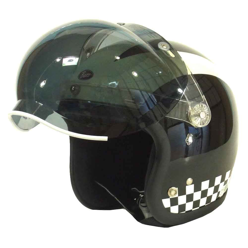 BUCO ブコ ジェット ヘルメット シールド チェッカー フラッグ トイズマッコイ ブラック系 M 58～60【中古】