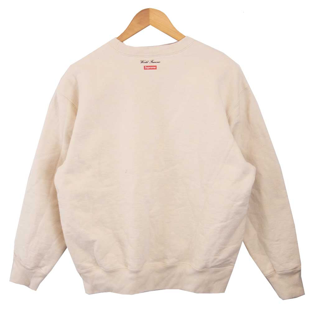 Supreme シュプリーム 20AW Aerial Crewneck 裏起毛 エアリアル クルーネック プリント スウェット オフホワイト系 Small【美品】【中古】