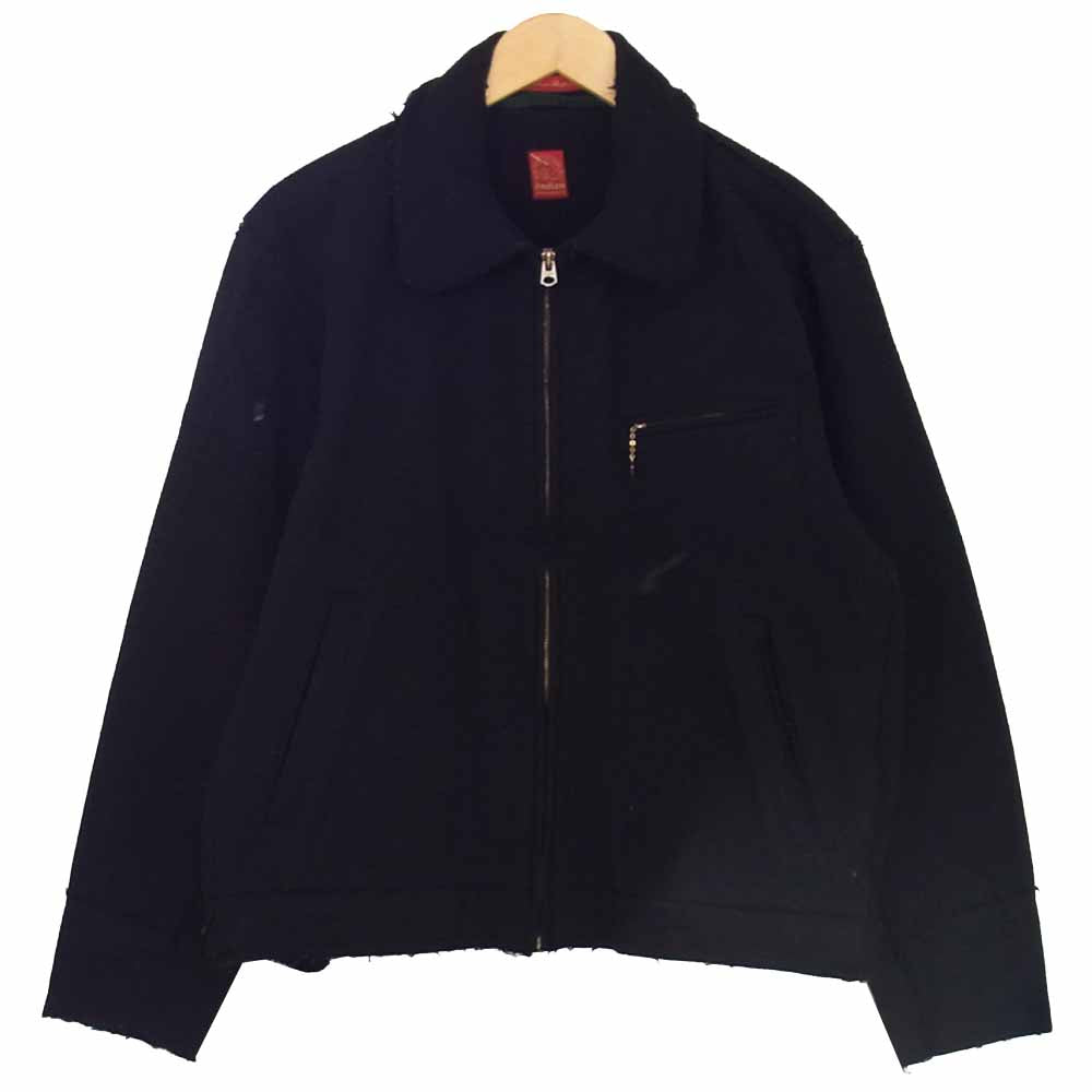 INDIAN MOTOCYCLE インディアン モトサイクル メルトンウール スポーツ ジャケット ブラック系 38【中古】