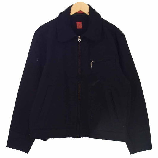 INDIAN MOTOCYCLE インディアン モトサイクル メルトンウール スポーツ ジャケット ブラック系 38【中古】