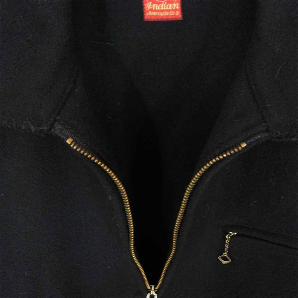 INDIAN MOTOCYCLE インディアン モトサイクル メルトンウール スポーツ ジャケット ブラック系 38【中古】