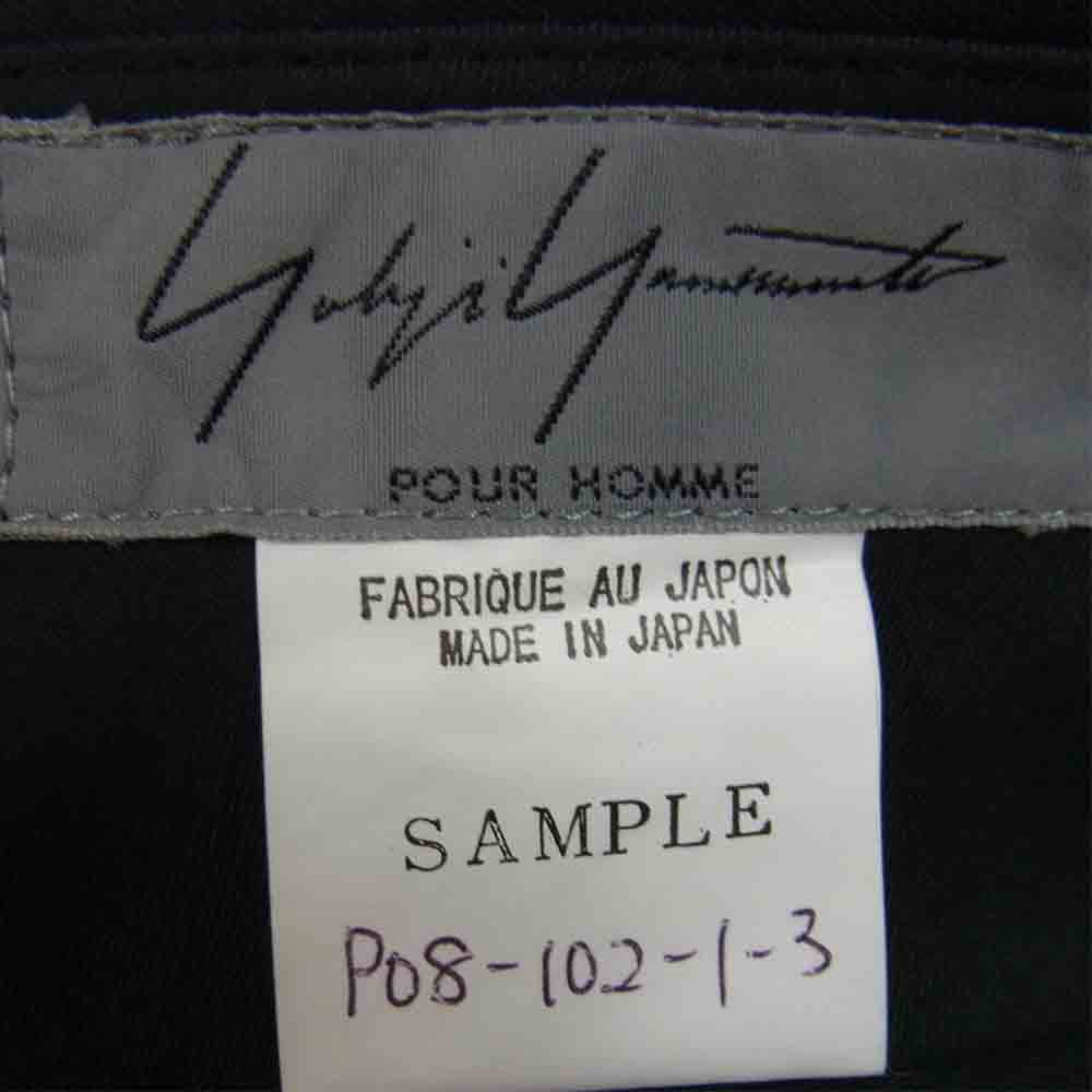 Yohji Yamamoto ヨウジヤマモト POUR HOMME プールオム P08-102-1-3 ウールギャバジン  パンツ ネイビー系 サイズ表記無【中古】