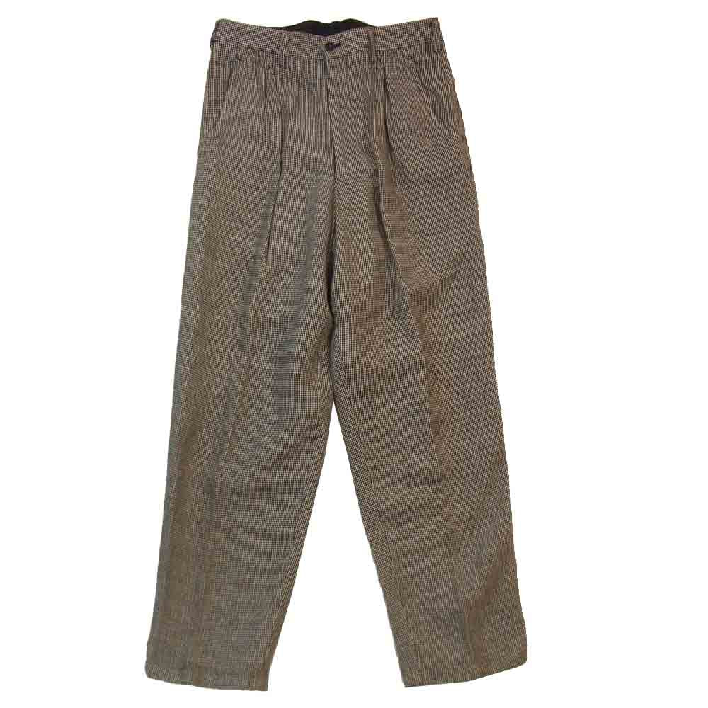 Yohji Yamamoto ヨウジヤマモト MN-P13-302 Y's for men ワイズフォーメン レーヨン リネン 6タック テーパード スラックス パンツ 黒×白 M【中古】