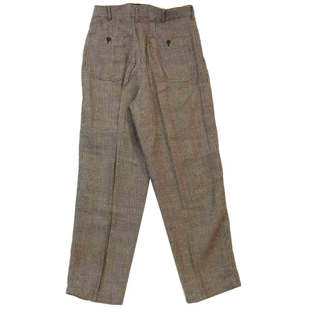 Yohji Yamamoto ヨウジヤマモト MN-P13-302 Y's for men ワイズフォーメン レーヨン リネン 6タック テーパード スラックス パンツ 黒×白 M【中古】