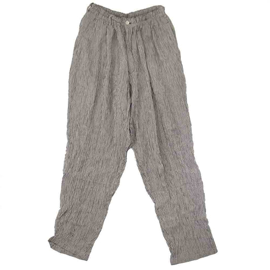 Yohji Yamamoto ヨウジヤマモト MY-P10-500 Y's for men ワイズフォーメン ちりめん ギンガムチェック レーヨン パンツ ブラック系 L【中古】