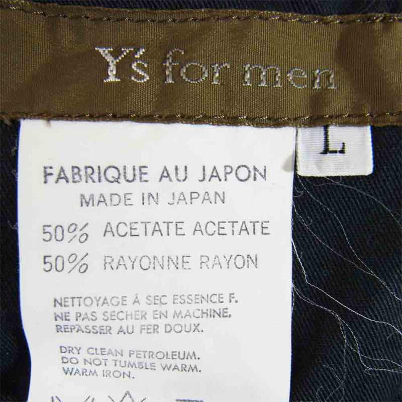 Yohji Yamamoto ヨウジヤマモト MY-P10-500 Y's for men ワイズフォーメン ちりめん ギンガムチェック レーヨン パンツ ブラック系 L【中古】