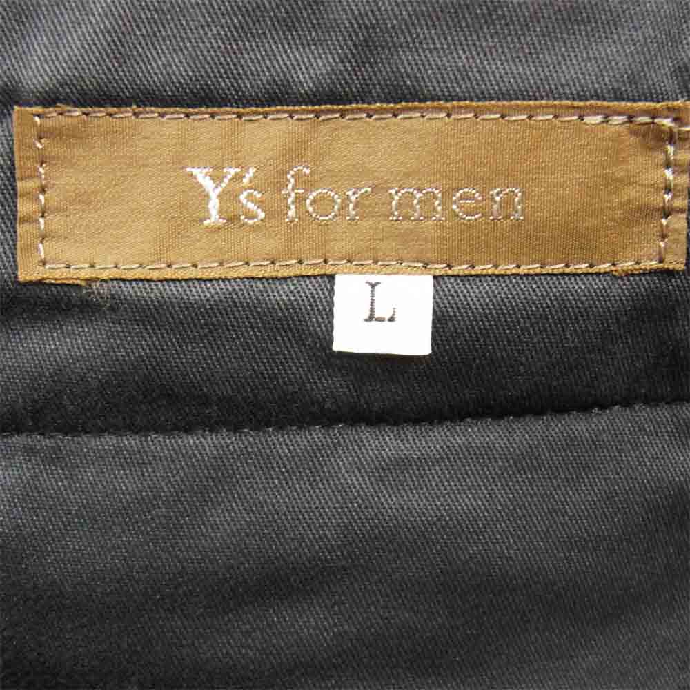 Yohji Yamamoto ヨウジヤマモト ML-P07-009 Y's for men ワイズフォーメン コットン 2タック テーパード ワイド パンツ グレー系 L【中古】