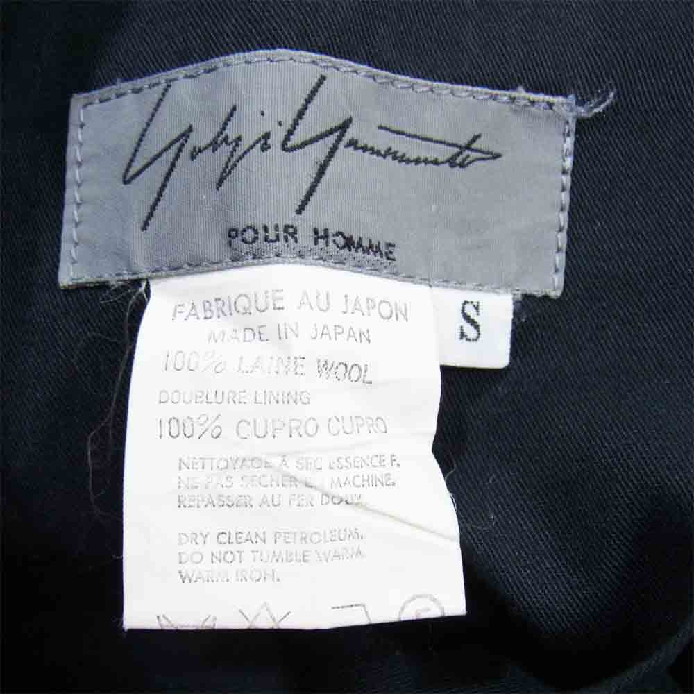 Yohji Yamamoto ヨウジヤマモト POUR HOMME プールオム HZ-P23-117 ウールギャバジン 紐パンツ ウエストドローコード パンツ ブラック系 S【中古】