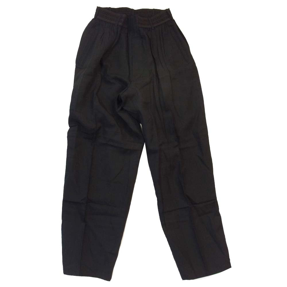 Yohji Yamamoto ヨウジヤマモト POUR HOMME プールオム 丸ロゴ 80s 初期タグ レーヨン イージー パンツ ブラック系 S【中古】