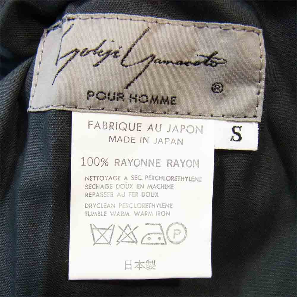 Yohji Yamamoto ヨウジヤマモト POUR HOMME プールオム 丸ロゴ 80s 初期タグ レーヨン イージー パンツ ブラック系 S【中古】