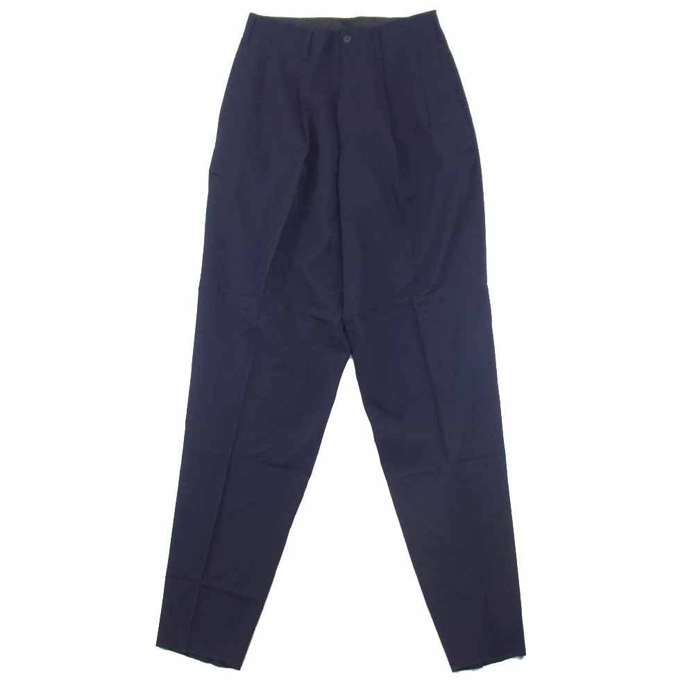 Yohji Yamamoto ヨウジヤマモト POUR HOMME プールオム 丸ロゴ 80s 初期タグ ウールギャバジン 2タック パンツ ネイビー系 S【中古】