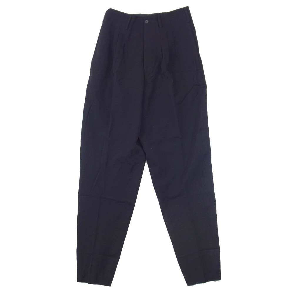 Yohji Yamamoto ヨウジヤマモト POUR HOMME プールオム ウールギャバジン 2タック テーパード パンツ ブラック系 L【中古】