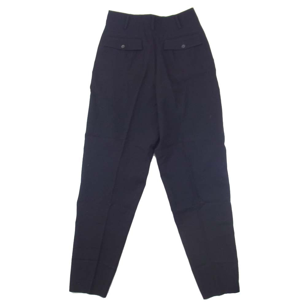 Yohji Yamamoto ヨウジヤマモト POUR HOMME プールオム ウールギャバジン 2タック テーパード パンツ ブラック系 L【中古】