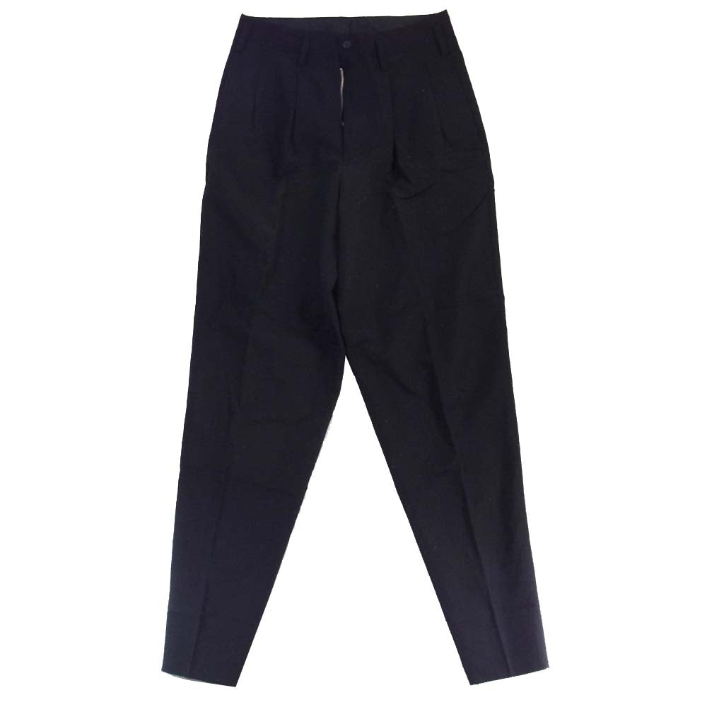 Yohji Yamamoto ヨウジヤマモト POUR HOMME プールオム 丸ロゴ 80s ウール 2タック パンツ ブラック系 S【中古】