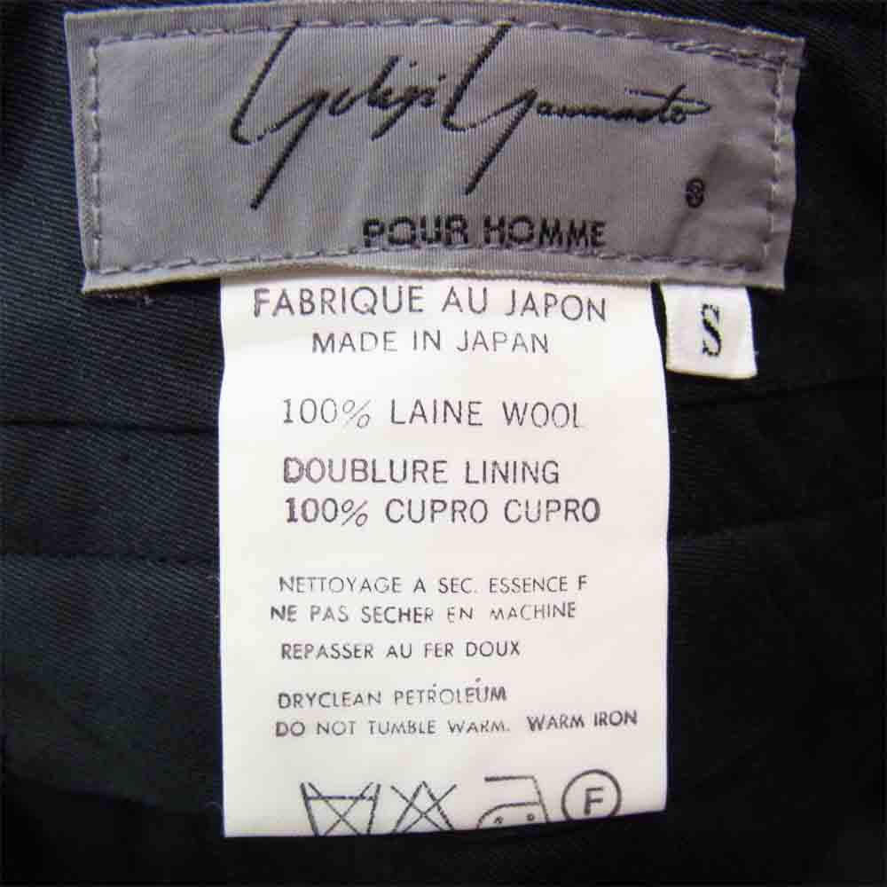 Yohji Yamamoto ヨウジヤマモト POUR HOMME プールオム 丸ロゴ 80s ウール 2タック パンツ ブラック系 S【中古】