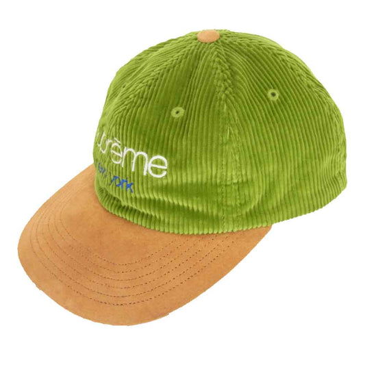 Supreme シュプリーム 19AW Classic Logo Corduroy 6 Panel Cap グリーン系【中古】