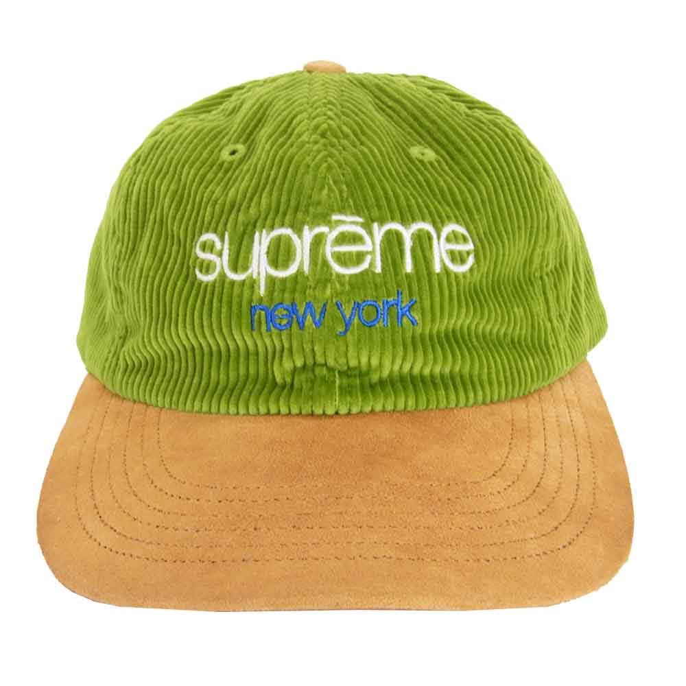 Supreme シュプリーム 19AW Classic Logo Corduroy 6 Panel Cap グリーン系【中古】