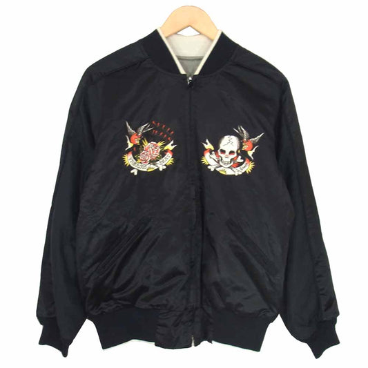 SKULL JEANS スカルジーンズ 38-M スカル刺繍 シンサレート リバーシブル スカジャン ブラック系 38【中古】