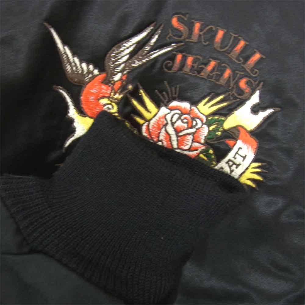 SKULL JEANS スカルジーンズ 38-M スカル刺繍 シンサレート リバーシブル スカジャン ブラック系 38【中古】