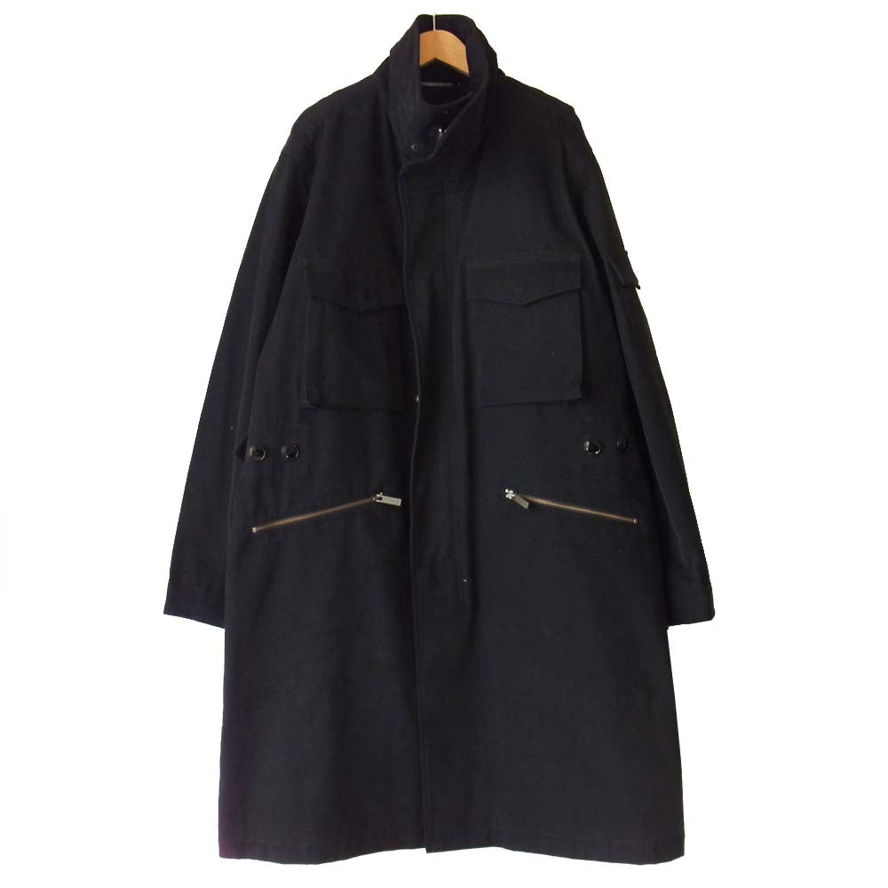 Yohji Yamamoto ヨウジヤマモト ワイスリー Y3 フリースライナー付 ミリタリー コート ブラック系 M【中古】