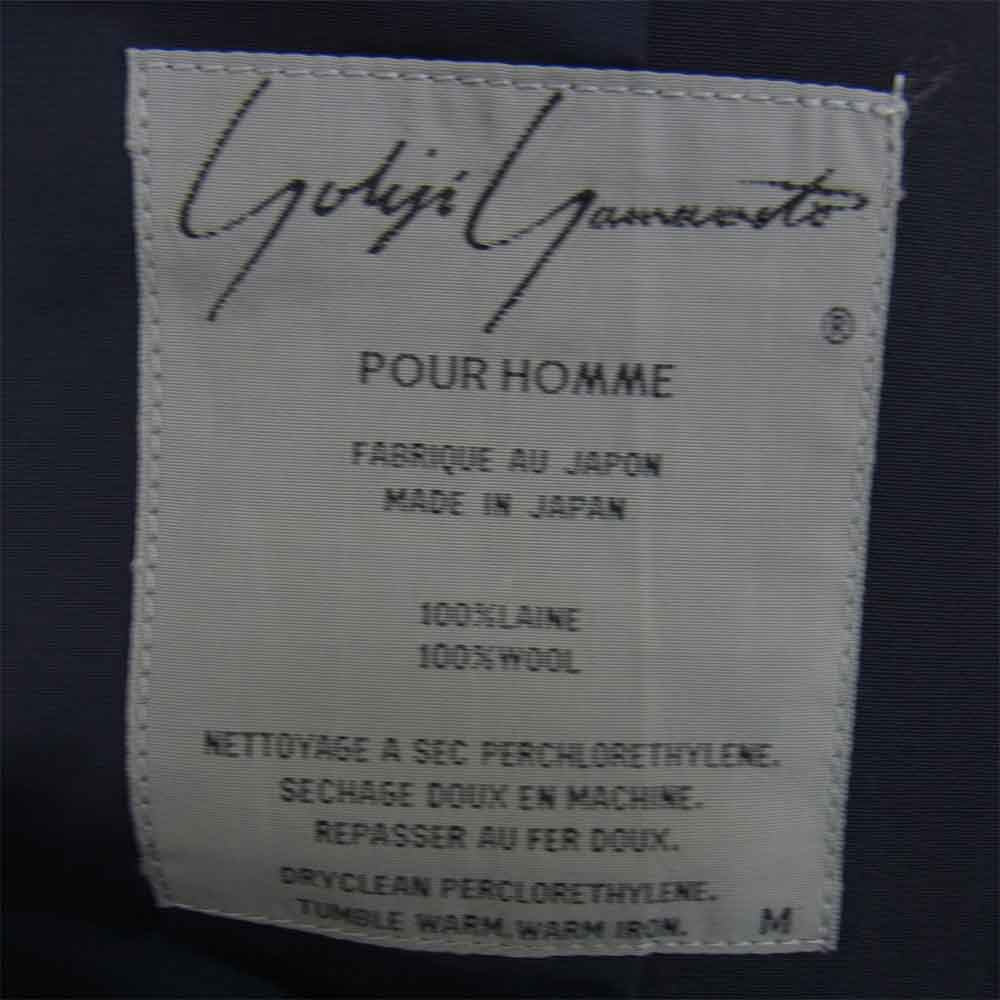 Yohji Yamamoto ヨウジヤマモト プールオム POUR HOMME 丸ロゴ 初期タグ 80s 3B テーラード ジャケット ネイビー系 M【中古】