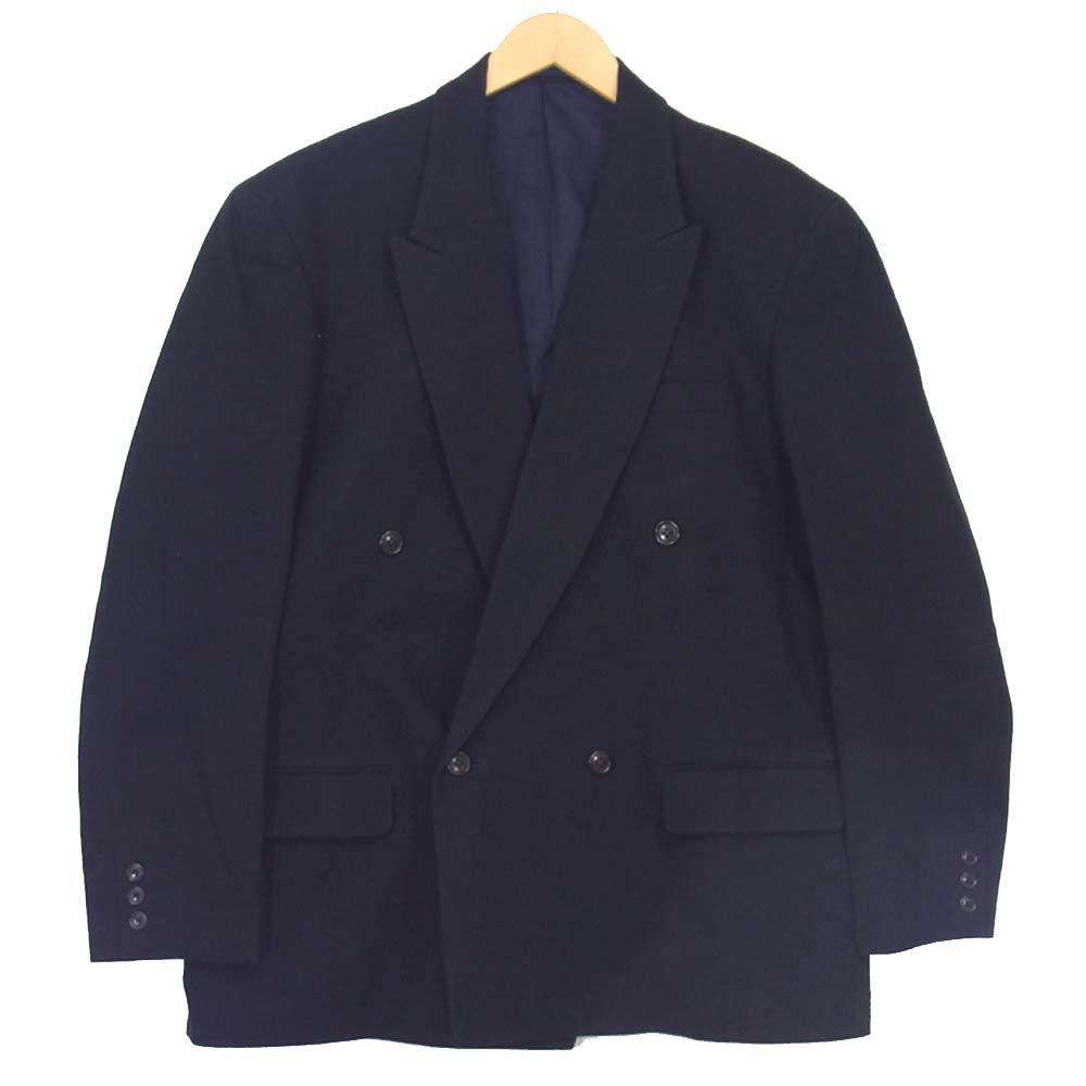 Yohji Yamamoto ヨウジヤマモト Ys for men ワイズフォーメン ヘリンボーン ダブルブレスト ジャケット セットアップ ネイビー系 L【中古】