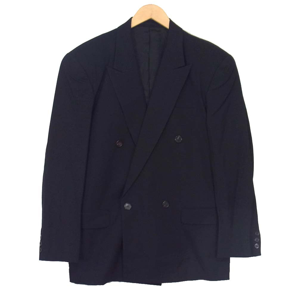 Yohji Yamamoto ヨウジヤマモト Ys for men ワイズフォーメン ウールギャバジン ダブルブレスト ジャケット セットアップ ブラック系 L【中古】