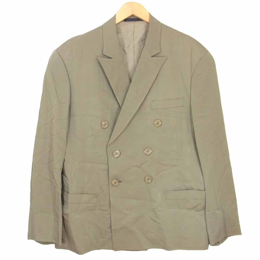 Yohji Yamamoto ヨウジヤマモト POUR HOMME プールオム 80s 丸ロゴ 初期タグ レーヨン ウール セットアップ ベージュ系 L【中古】