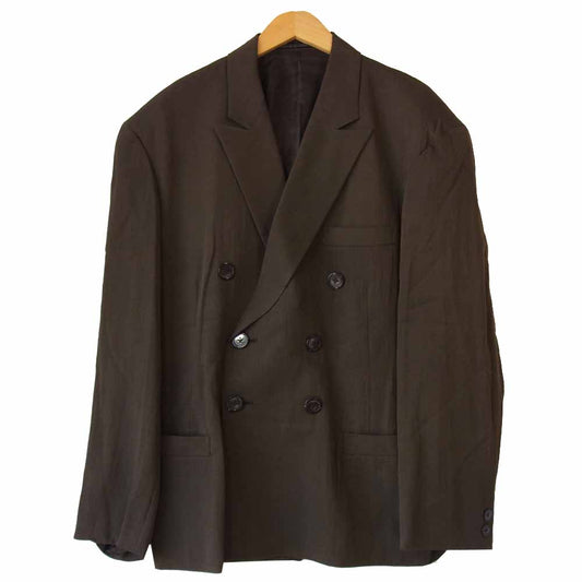 Yohji Yamamoto ヨウジヤマモト プールオム POUR HOMME 80s 丸ロゴ 初期タグ レーヨン ウール ダブルブレスト ジャケット ブラウン ブラウン系【中古】