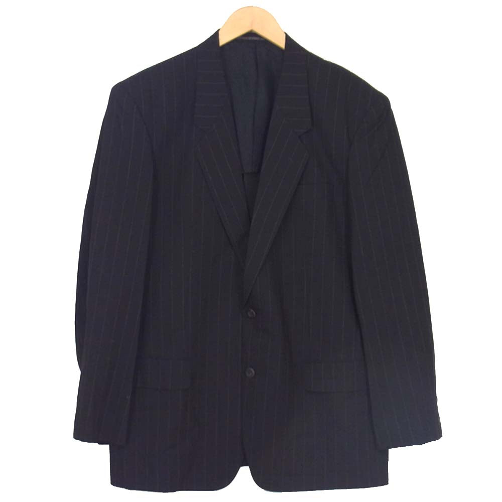 Yohji Yamamoto ヨウジヤマモト COSTUME D HOMME コスチュームドオム HO-X01-115 ウール ストライプ セットアップ ブラック系 M【中古】