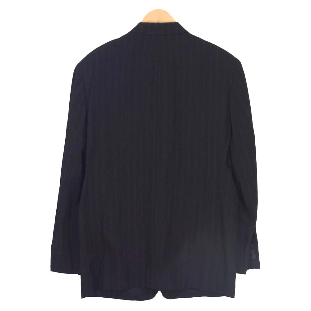 Yohji Yamamoto ヨウジヤマモト COSTUME D HOMME コスチュームドオム HO-X01-115 ウール ストライプ セットアップ ブラック系 M【中古】