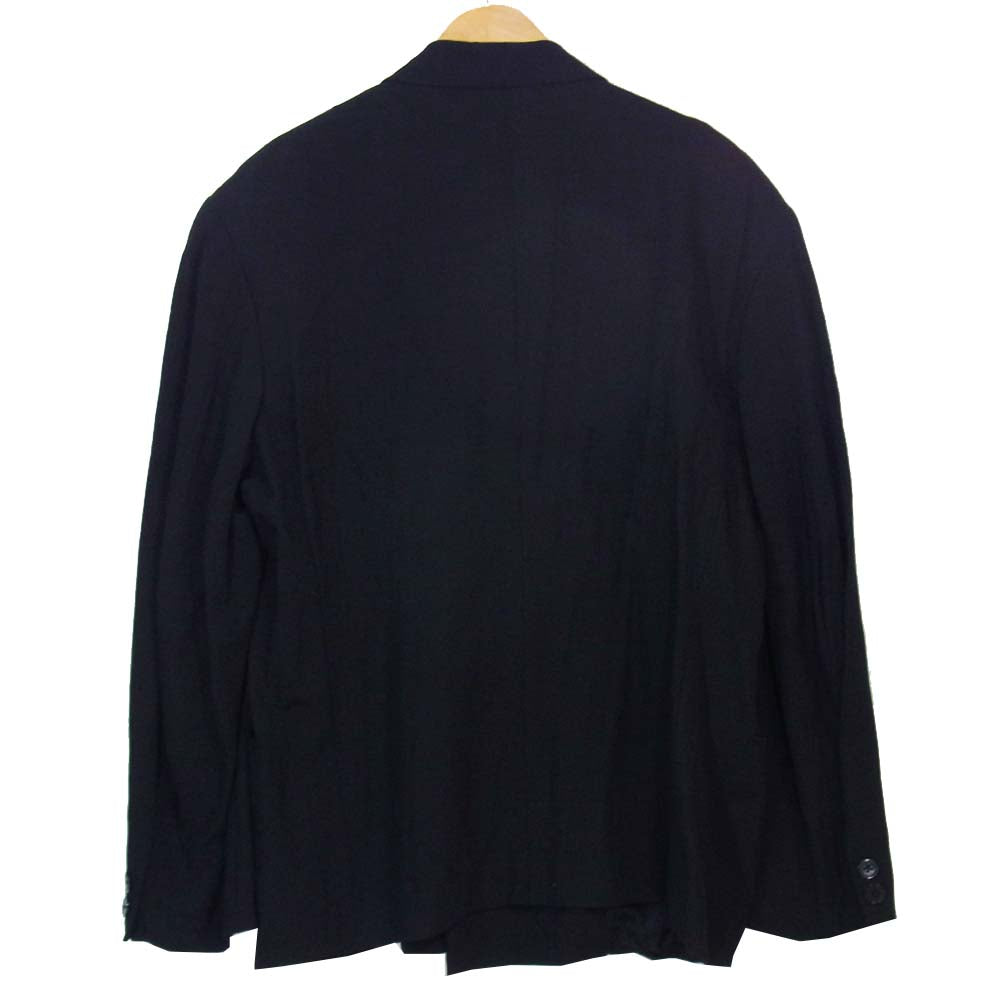 Yohji Yamamoto ヨウジヤマモト POUR HOMME プールオム 80s 丸ロゴ 初期タグ レーヨン ウール ダブルブレスト ジャケット ブラック ブラック系 M【中古】