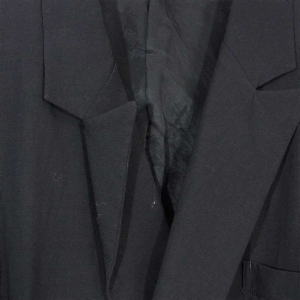 Yohji Yamamoto ヨウジヤマモト POUR HOMME プールオム 80s 丸ロゴ 初期タグ レーヨン ウール ダブルブレスト ジャケット ブラック ブラック系 M【中古】