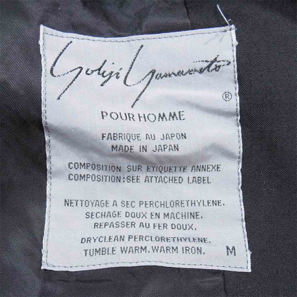 Yohji Yamamoto ヨウジヤマモト POUR HOMME プールオム 80s 丸ロゴ 初期タグ レーヨン ウール ダブルブレスト ジャケット ブラック ブラック系 M【中古】