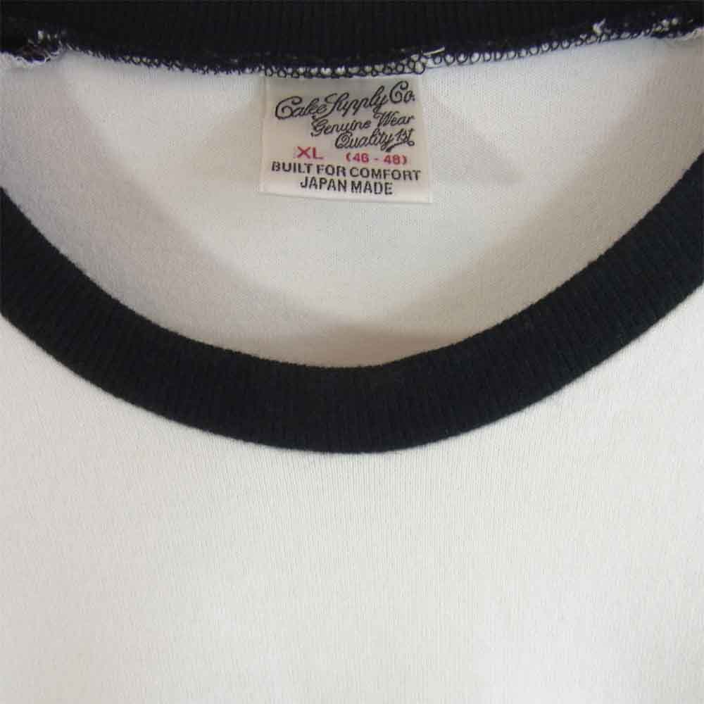 CALEE キャリー ラグラン 黒×白 XL【中古】