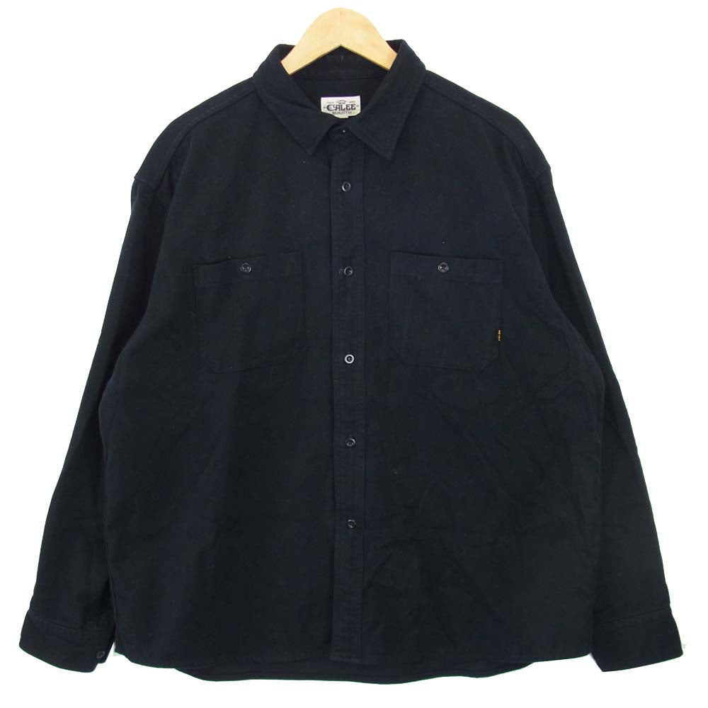 CALEE キャリー ウール シャツ ブラック系 XL【中古】