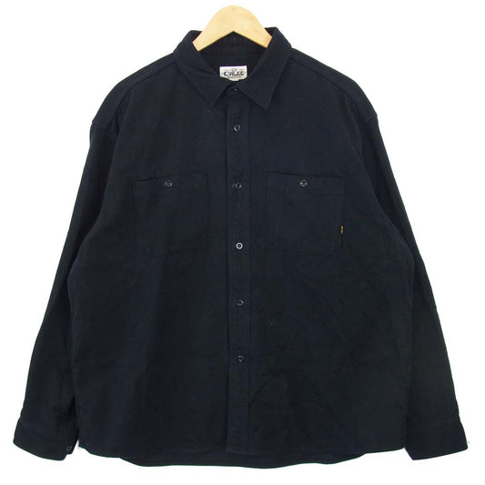 CALEE キャリー ウール シャツ ブラック系 XL【中古】