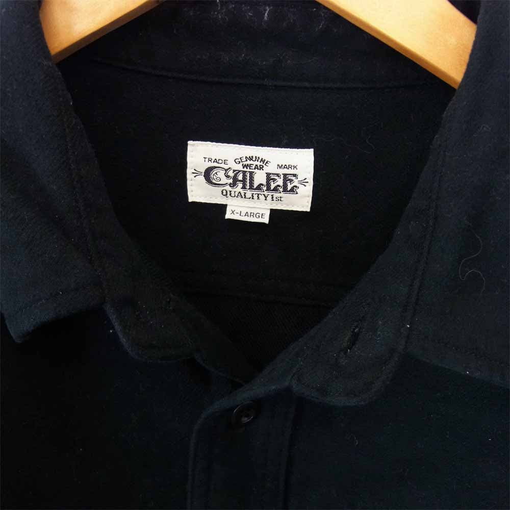 CALEE キャリー ウール シャツ ブラック系 XL【中古】
