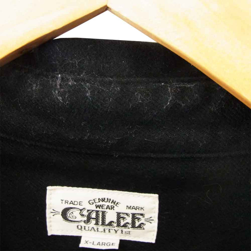 CALEE キャリー ウール シャツ ブラック系 XL【中古】