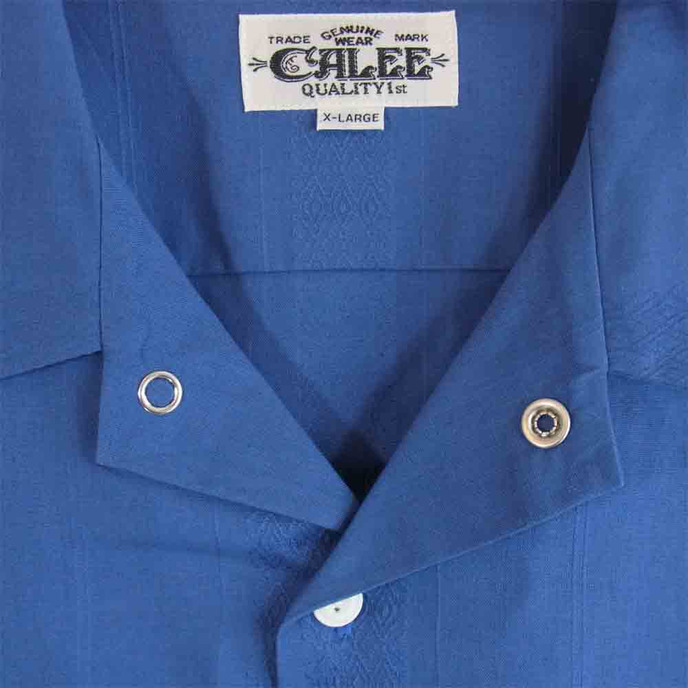 CALEE キャリー オープンカラー 長袖シャツ ブルー系 XL【中古】