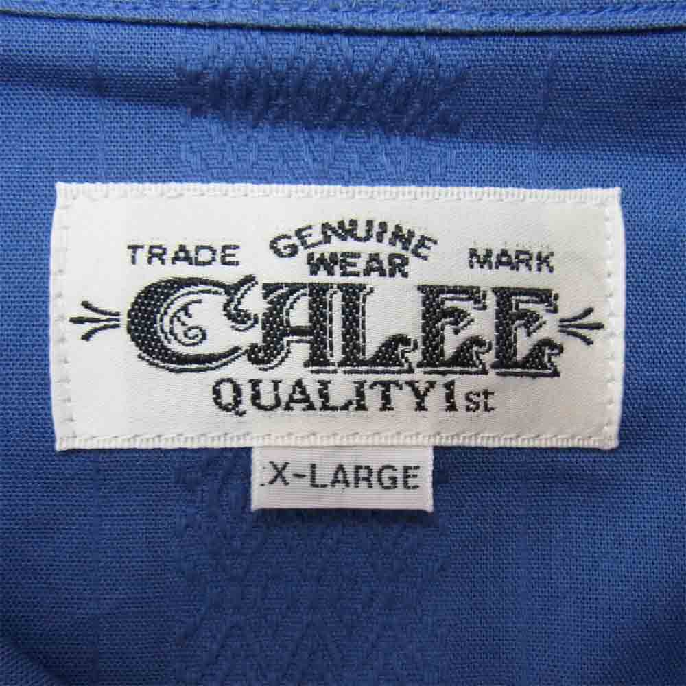 CALEE キャリー オープンカラー 長袖シャツ ブルー系 XL【中古】