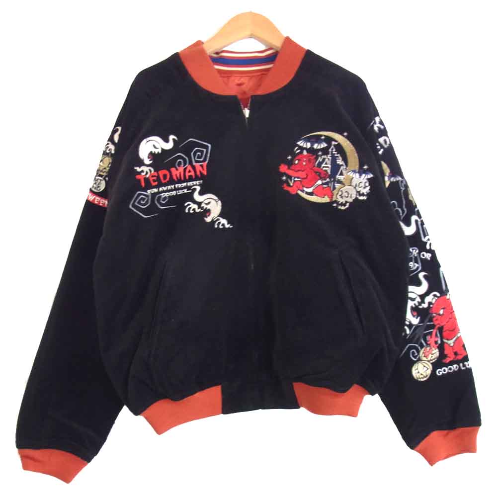 TEDMAN テッドマン TSK-039 リバーシブル スカジャン ベロア ブラック ブラック系 40【極上美品】【中古】