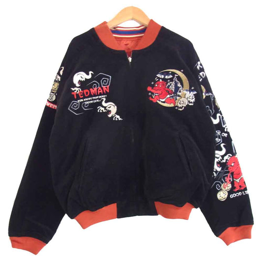 TEDMAN テッドマン TSK-039 リバーシブル スカジャン ベロア ブラック ブラック系 40【極上美品】【中古】