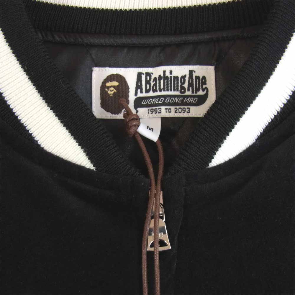 A BATHING APE アベイシングエイプ 19ＡＷ VELOUR SOUVENIR JACKET ベロア スーベニア ジャケット スカジャン ブラック系 M【新古品】【未使用】【中古】