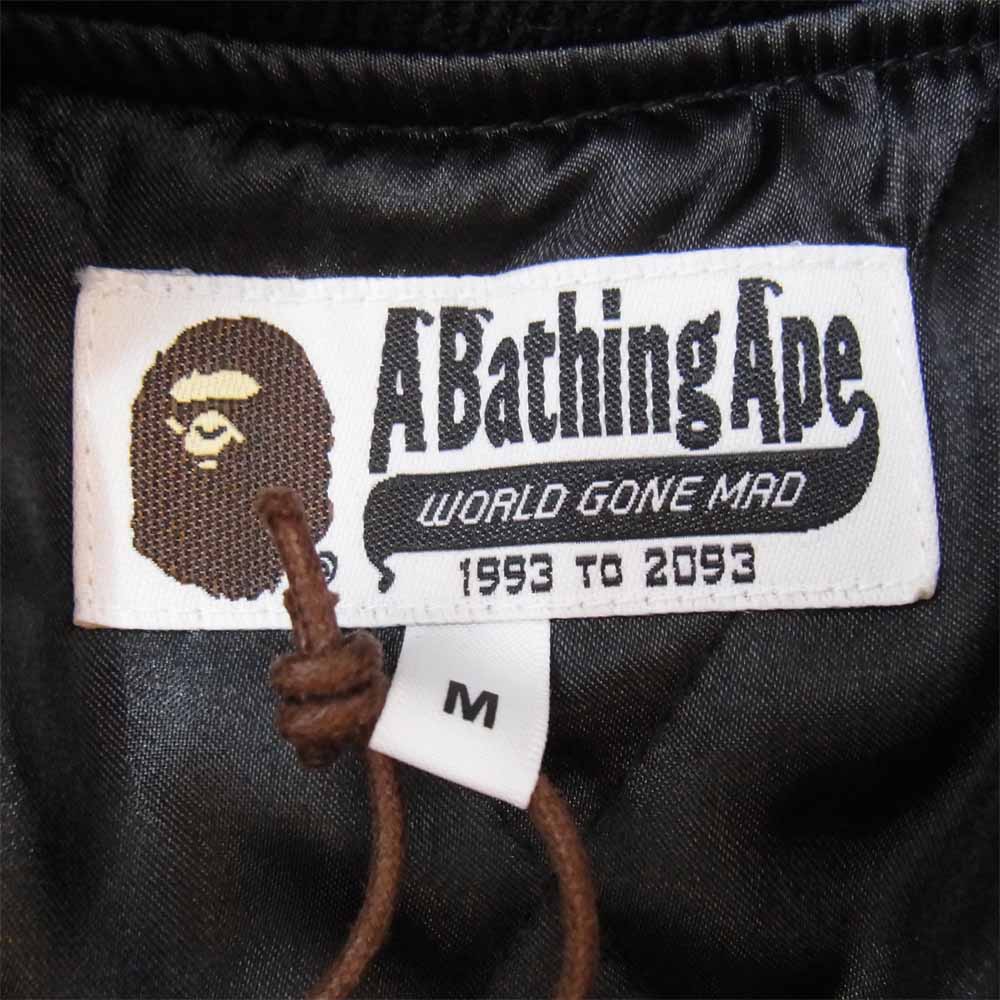 A BATHING APE アベイシングエイプ 19ＡＷ VELOUR SOUVENIR JACKET ベロア スーベニア ジャケット スカジャン ブラック系 M【新古品】【未使用】【中古】