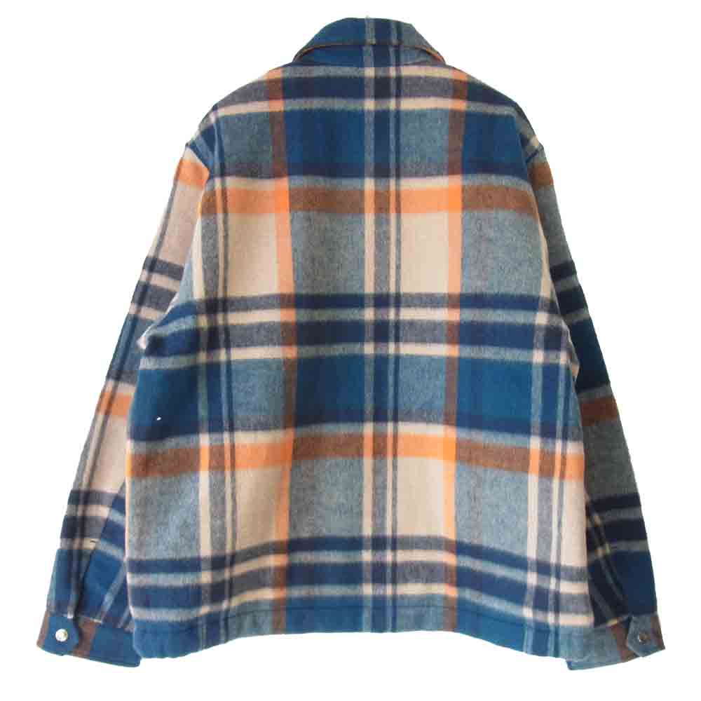 A BATHING APE アベイシングエイプ BAPE CHECK ZIP BLOUSON JACKET チェック ジップ ブルゾン ジャケット ブルー系 L【新古品】【未使用】【中古】