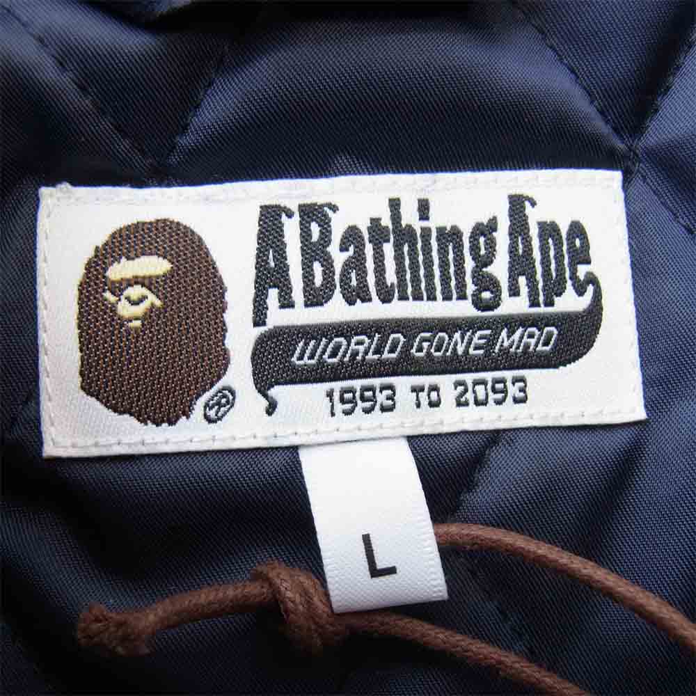 A BATHING APE アベイシングエイプ BAPE CHECK ZIP BLOUSON JACKET チェック ジップ ブルゾン ジャケット ブルー系 L【新古品】【未使用】【中古】
